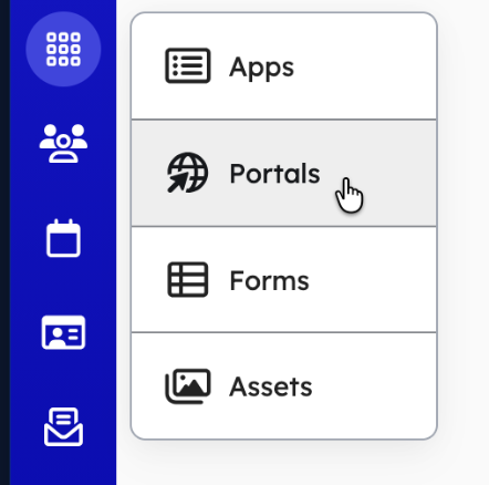 Apps > Portals navigation