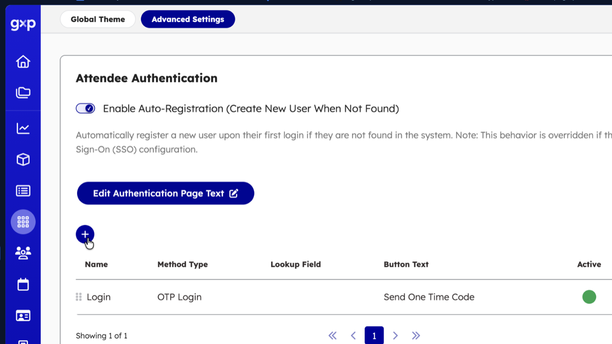 Attendee Authentication card