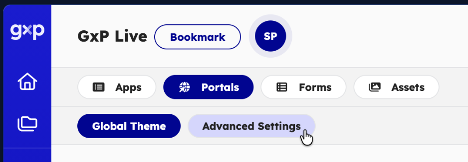 Portal Advanced Settings tab